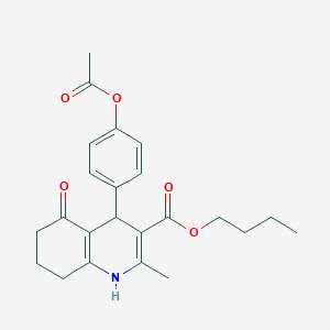 molecular formula C23H27NO5 B402093 butyl 4-[4-(acetyloxy)phenyl]-2-methyl-5-oxo-1,4,5,6,7,8-hexahydroquinoline-3-carboxylate 