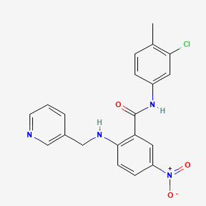 molecular formula C20H17ClN4O3 B4020984 N-(3-chloro-4-methylphenyl)-5-nitro-2-[(3-pyridinylmethyl)amino]benzamide 