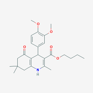 molecular formula C25H33NO5 B402100 Butyl 4-(3,4-dimethoxyphenyl)-2,7,7-trimethyl-5-oxo-1,4,5,6,7,8-hexahydroquinoline-3-carboxylate 