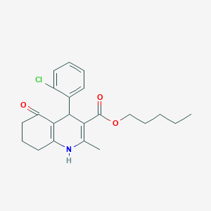 molecular formula C22H26ClNO3 B402103 Pentyl 4-(2-chlorophenyl)-2-methyl-5-oxo-1,4,5,6,7,8-hexahydroquinoline-3-carboxylate 