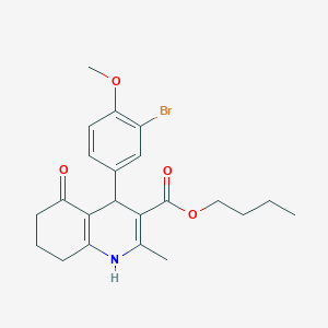molecular formula C22H26BrNO4 B402104 Butyl 4-(3-bromo-4-methoxyphenyl)-2-methyl-5-oxo-1,4,5,6,7,8-hexahydroquinoline-3-carboxylate 