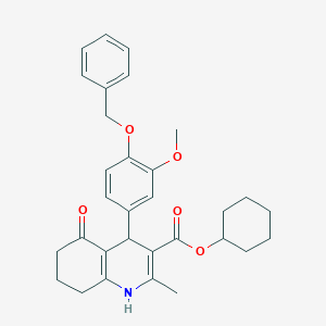 molecular formula C31H35NO5 B402107 cyclohexyl 4-[4-(benzyloxy)-3-methoxyphenyl]-2-methyl-5-oxo-1,4,5,6,7,8-hexahydroquinoline-3-carboxylate 
