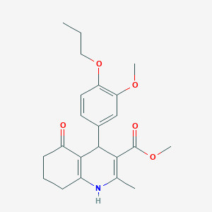 molecular formula C22H27NO5 B402109 Methyl 4-(3-methoxy-4-propoxyphenyl)-2-methyl-5-oxo-1,4,5,6,7,8-hexahydroquinoline-3-carboxylate 