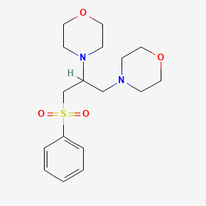 molecular formula C17H26N2O4S B4021095 Morpholine, 4,4'-[[(phenylsulfonyl)methyl]ethylene]di- CAS No. 32133-86-1