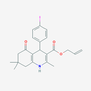 molecular formula C22H24INO3 B402115 prop-2-en-1-yl 4-(4-iodophenyl)-2,7,7-trimethyl-5-oxo-1,4,5,6,7,8-hexahydroquinoline-3-carboxylate 