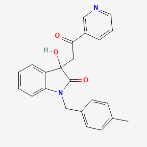 molecular formula C23H20N2O3 B4021150 3-hydroxy-1-(4-methylbenzyl)-3-[2-oxo-2-(pyridin-3-yl)ethyl]-1,3-dihydro-2H-indol-2-one 