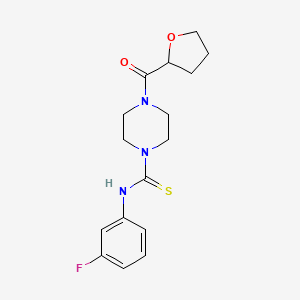 molecular formula C16H20FN3O2S B4021192 N-(3-fluorophenyl)-4-(tetrahydrofuran-2-ylcarbonyl)piperazine-1-carbothioamide 