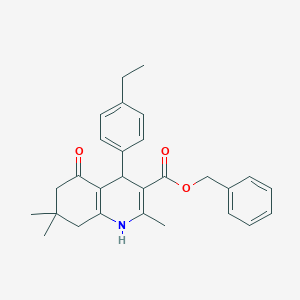 molecular formula C28H31NO3 B402122 Benzyl 4-(4-ethylphenyl)-2,7,7-trimethyl-5-oxo-1,4,5,6,7,8-hexahydro-3-quinolinecarboxylate 