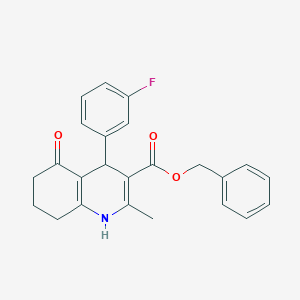 molecular formula C24H22FNO3 B402126 Benzyl 4-(3-fluorophenyl)-2-methyl-5-oxo-1,4,5,6,7,8-hexahydro-3-quinolinecarboxylate 