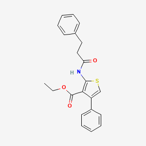 molecular formula C22H21NO3S B4021271 ethyl 4-phenyl-2-[(3-phenylpropanoyl)amino]-3-thiophenecarboxylate 
