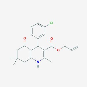 molecular formula C22H24ClNO3 B402129 prop-2-en-1-yl 4-(3-chlorophenyl)-2,7,7-trimethyl-5-oxo-1,4,5,6,7,8-hexahydroquinoline-3-carboxylate 