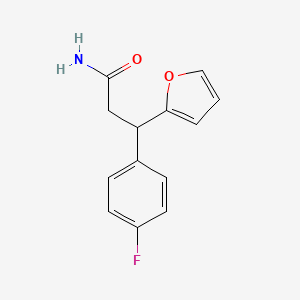 molecular formula C13H12FNO2 B4021292 3-(4-fluorophenyl)-3-(furan-2-yl)propanimidic acid 