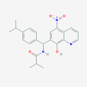 molecular formula C23H25N3O4 B4021338 N-[(8-Hydroxy-5-nitroquinolin-7-YL)[4-(propan-2-YL)phenyl]methyl]-2-methylpropanamide 