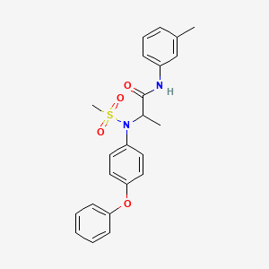 molecular formula C23H24N2O4S B4021400 N-(3-methylphenyl)-N~2~-(methylsulfonyl)-N~2~-(4-phenoxyphenyl)alaninamide 