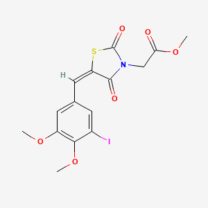 molecular formula C15H14INO6S B4021424 methyl [(5E)-5-(3-iodo-4,5-dimethoxybenzylidene)-2,4-dioxo-1,3-thiazolidin-3-yl]acetate 