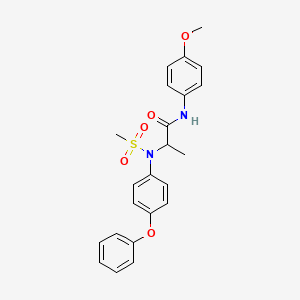 molecular formula C23H24N2O5S B4021451 N~1~-(4-methoxyphenyl)-N~2~-(methylsulfonyl)-N~2~-(4-phenoxyphenyl)alaninamide 