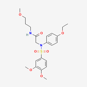 molecular formula C22H30N2O7S B4021489 N~2~-[(3,4-dimethoxyphenyl)sulfonyl]-N~2~-(4-ethoxyphenyl)-N-(3-methoxypropyl)glycinamide 