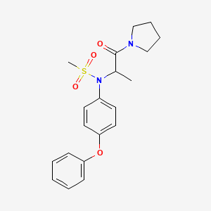molecular formula C20H24N2O4S B4021491 N-[1-oxo-1-(pyrrolidin-1-yl)propan-2-yl]-N-(4-phenoxyphenyl)methanesulfonamide 
