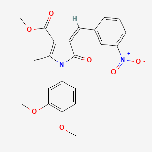 molecular formula C22H20N2O7 B4021503 methyl (4Z)-1-(3,4-dimethoxyphenyl)-2-methyl-4-[(3-nitrophenyl)methylidene]-5-oxopyrrole-3-carboxylate 