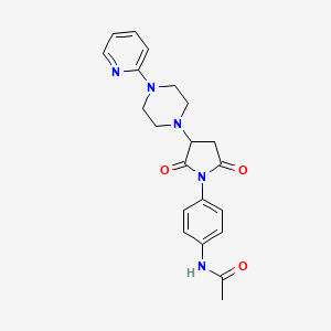 molecular formula C21H23N5O3 B4021552 N-[4-[2,5-dioxo-3-(4-pyridin-2-ylpiperazin-1-yl)pyrrolidin-1-yl]phenyl]acetamide 