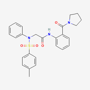 molecular formula C26H27N3O4S B4021604 N~2~-[(4-methylphenyl)sulfonyl]-N~2~-phenyl-N~1~-[2-(1-pyrrolidinylcarbonyl)phenyl]glycinamide 