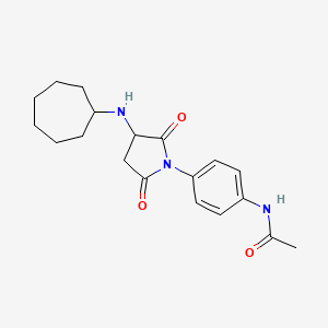 molecular formula C19H25N3O3 B4021621 N-[4-[3-(cycloheptylamino)-2,5-dioxopyrrolidin-1-yl]phenyl]acetamide 