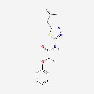 molecular formula C15H19N3O2S B4021636 N-[5-(2-methylpropyl)-1,3,4-thiadiazol-2-yl]-2-phenoxypropanamide 