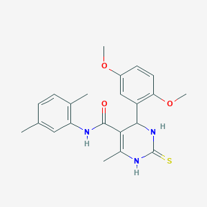 molecular formula C22H25N3O3S B4021706 4-(2,5-Dimethoxyphenyl)-N-(2,5-dimethylphenyl)-6-methyl-2-sulfanylidene-1,2,3,4-tetrahydropyrimidine-5-carboxamide 