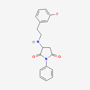 molecular formula C18H17FN2O2 B4021757 3-[2-(3-Fluorophenyl)ethylamino]-1-phenylpyrrolidine-2,5-dione 