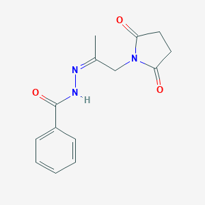 molecular formula C14H15N3O3 B402189 N'-[2-(2,5-dioxo-1-pyrrolidinyl)-1-methylethylidene]benzohydrazide 