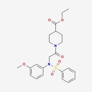 molecular formula C23H28N2O6S B4021895 ethyl 1-[N-(3-methoxyphenyl)-N-(phenylsulfonyl)glycyl]-4-piperidinecarboxylate 