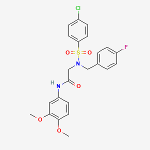 molecular formula C23H22ClFN2O5S B4021983 N~2~-[(4-chlorophenyl)sulfonyl]-N-(3,4-dimethoxyphenyl)-N~2~-(4-fluorobenzyl)glycinamide 