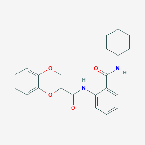molecular formula C22H24N2O4 B4022032 N-[2-(cyclohexylcarbamoyl)phenyl]-2,3-dihydro-1,4-benzodioxine-3-carboxamide 