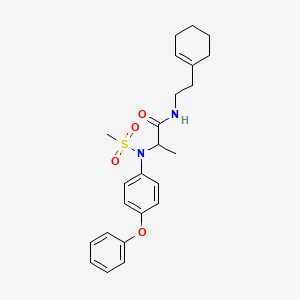 molecular formula C24H30N2O4S B4022054 N-[2-(cyclohex-1-en-1-yl)ethyl]-N~2~-(methylsulfonyl)-N~2~-(4-phenoxyphenyl)alaninamide 