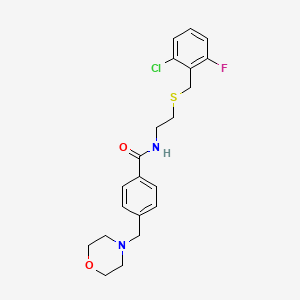 molecular formula C21H24ClFN2O2S B4022092 N-{2-[(2-chloro-6-fluorobenzyl)thio]ethyl}-4-(4-morpholinylmethyl)benzamide 
