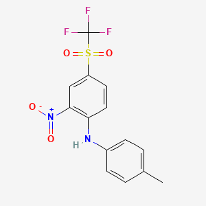 molecular formula C14H11F3N2O4S B4022111 N-(4-methylphenyl)-2-nitro-4-(trifluoromethylsulfonyl)aniline 