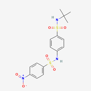 molecular formula C16H19N3O6S2 B4022225 N-{4-[(TERT-BUTYLAMINO)SULFONYL]PHENYL}-4-NITRO-1-BENZENESULFONAMIDE 