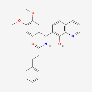 molecular formula C27H26N2O4 B4022297 n-[(3,4-Dimethoxyphenyl)(8-hydroxyquinolin-7-yl)methyl]-3-phenylpropanamide 