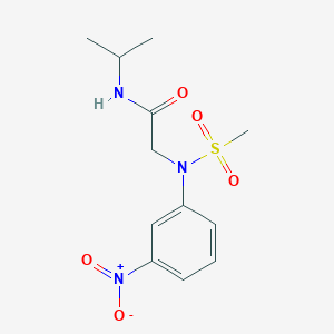 molecular formula C12H17N3O5S B4022318 N~1~-isopropyl-N~2~-(methylsulfonyl)-N~2~-(3-nitrophenyl)glycinamide 