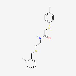 molecular formula C19H23NOS2 B4022408 N-{2-[(2-methylbenzyl)sulfanyl]ethyl}-2-[(4-methylphenyl)sulfanyl]acetamide 