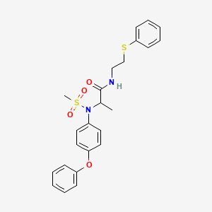 molecular formula C24H26N2O4S2 B4022476 N~2~-(methylsulfonyl)-N~2~-(4-phenoxyphenyl)-N-[2-(phenylsulfanyl)ethyl]alaninamide 