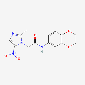molecular formula C14H14N4O5 B4022487 N-(2,3-dihydro-1,4-benzodioxin-6-yl)-2-(2-methyl-5-nitroimidazol-1-yl)acetamide 