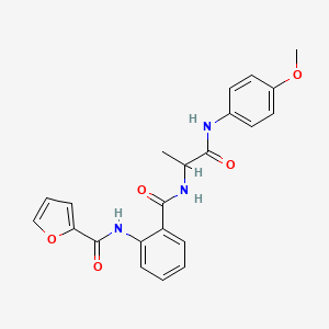 molecular formula C22H21N3O5 B4022547 N~2~-[2-({[2-(4-METHOXYANILINO)-1-METHYL-2-OXOETHYL]AMINO}CARBONYL)PHENYL]-2-FURAMIDE 