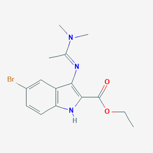 molecular formula C15H18BrN3O2 B402259 ethyl 5-bromo-3-[1-(dimethylamino)ethylideneamino]-1H-indole-2-carboxylate CAS No. 317844-10-3