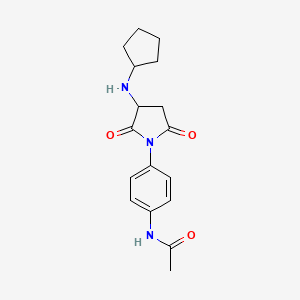 molecular formula C17H21N3O3 B4022622 N-[4-[3-(cyclopentylamino)-2,5-dioxopyrrolidin-1-yl]phenyl]acetamide 
