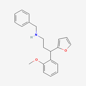 molecular formula C21H23NO2 B4022668 N-benzyl-3-(furan-2-yl)-3-(2-methoxyphenyl)propan-1-amine 