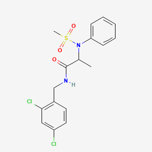 molecular formula C17H18Cl2N2O3S B4022681 N-[(2,4-dichlorophenyl)methyl]-2-(N-methylsulfonylanilino)propanamide 