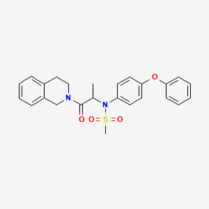 molecular formula C25H26N2O4S B4022733 N-[1-(3,4-dihydroisoquinolin-2(1H)-yl)-1-oxopropan-2-yl]-N-(4-phenoxyphenyl)methanesulfonamide 