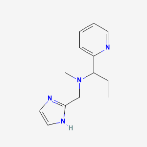 molecular formula C13H18N4 B4022752 N-(1H-imidazol-2-ylmethyl)-N-methyl-1-pyridin-2-ylpropan-1-amine 