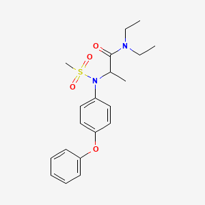 molecular formula C20H26N2O4S B4022755 N,N-diethyl-N~2~-(methylsulfonyl)-N~2~-(4-phenoxyphenyl)alaninamide 